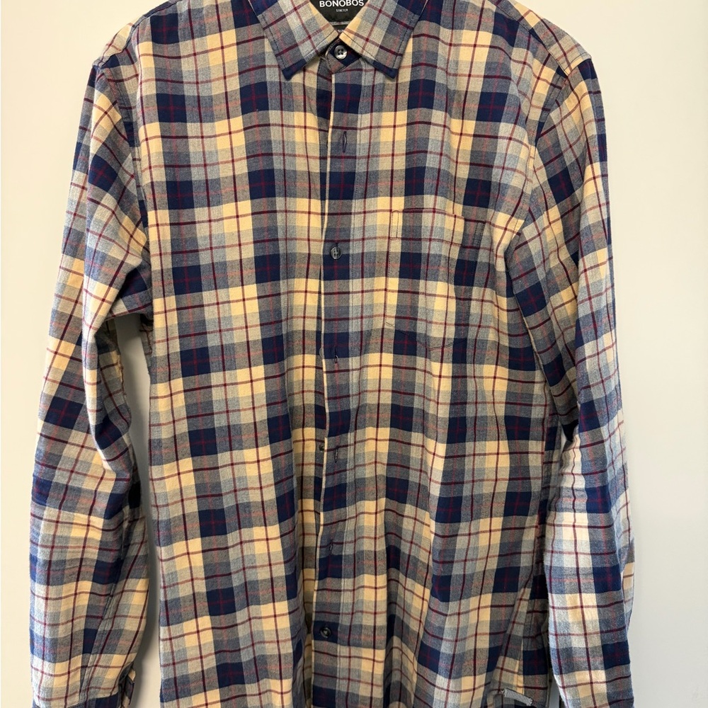 Bonobos Men's Casual Plaid Flannel Lightweight Shirt